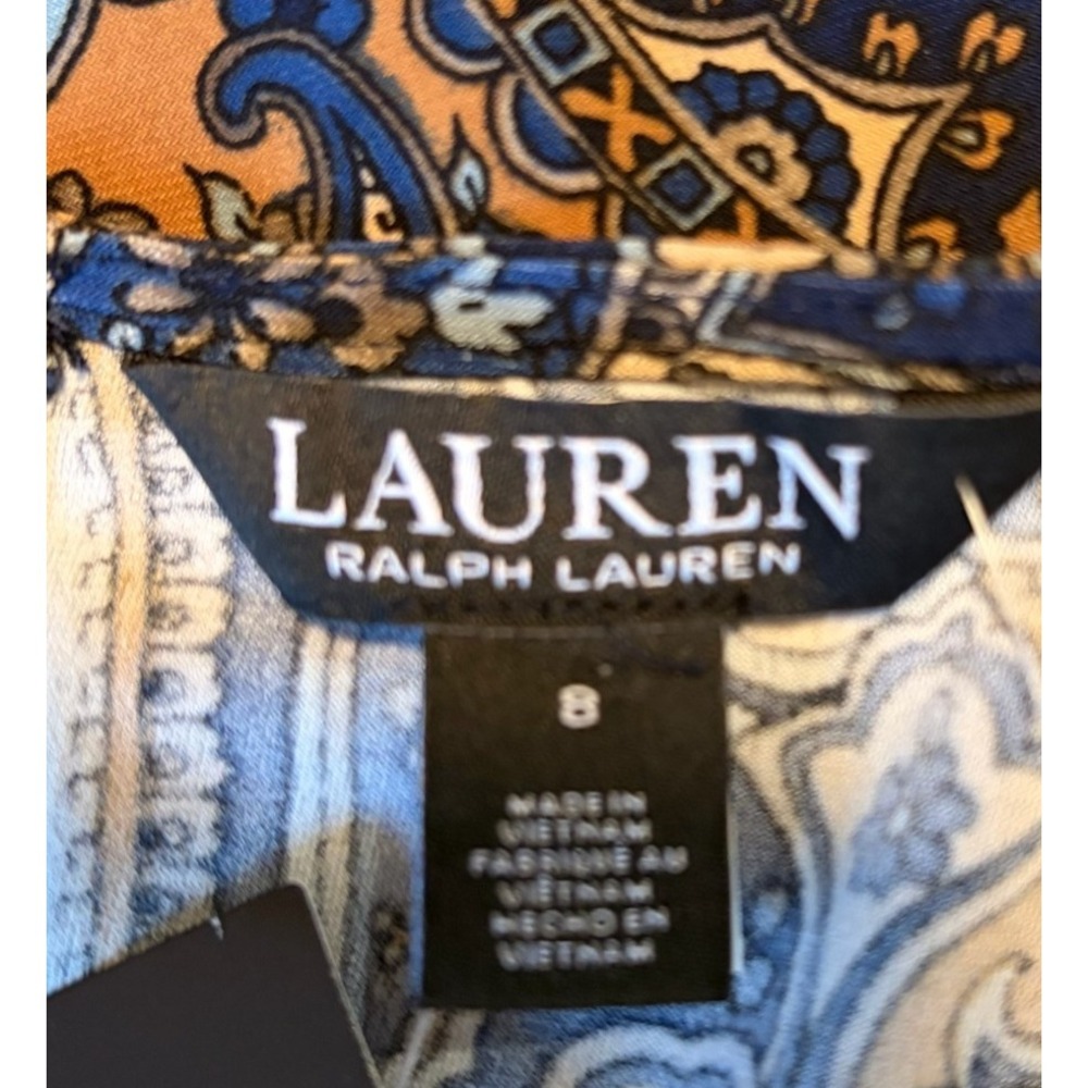 NEW Ralph Lauren LRL Paisley Twist Front Dress Sz 8 Multicolor Elegant Classic - Picture 9 of 12